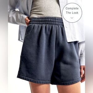 Abercrombie and Fitch black fleece shorts